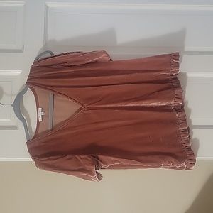 Madewell Dusty Rose Velvet Top in size medium